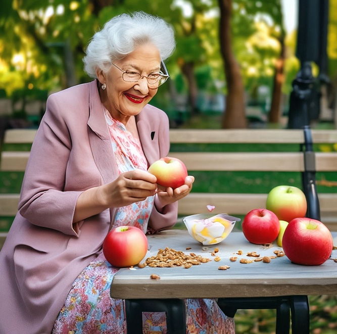 пожилая женщина с красивой причёской